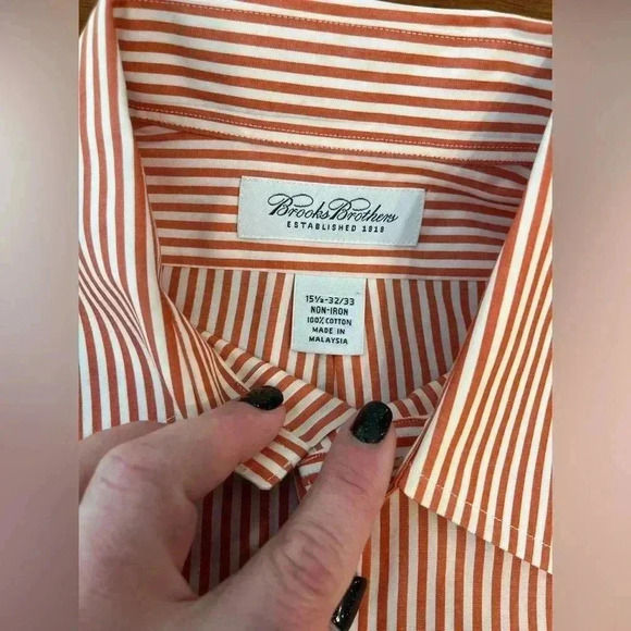 Brook’s Brothers Non-Iron 100% Cotton button down shirt 15 1/2-32/33 - Picture 3 of 6